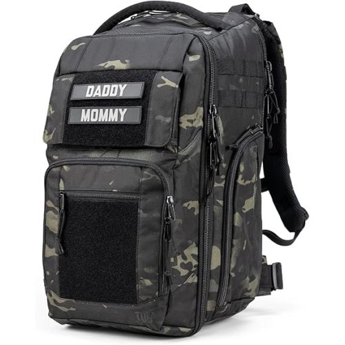 Tactical Baby Gear Everyday Diaper Bag Backpack for Men w/Changing Mat (Multicam Black Everyday)