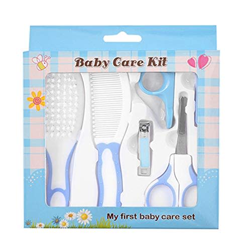 Baby Grooming Kit, Portable Safety Care Set with Hair Brush, Comb, Nail Clipper, Nasal Aspirator for Nursery Newborn Toddlers