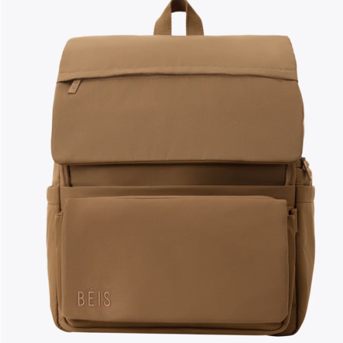 BÉIS 'The Ultimate Diaper Backpack' in Camel - Diaper Bag Backpack in Camel Brown