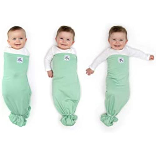 The Ollie Swaddle -- Helps to Reduce The Moro (Startle) Reflex -- Made from a Custom Designed Moisture-Wicking Material (Meadow)