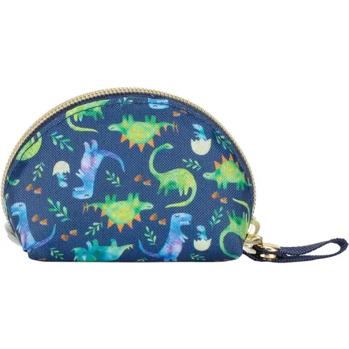 Itzy Ritzy Everything Storage Pouch; Small Zipper Pouch Holds 2 Pacifiers; Snap Handle Attaches to Diaper Bag, Stroller or Purse; Holds Earbuds, Chargers, Change or Disposable Bags (Dinosaur)