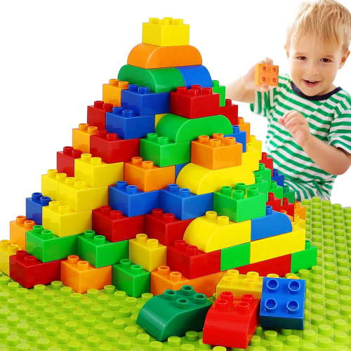 Building Blocks for Toddlers 2-5 Including a Baseplate, 150 Piece Big Building Blocks