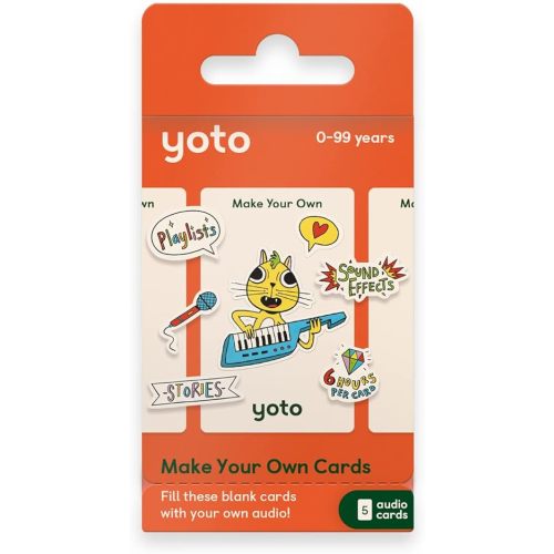 Yoto Make Your Own Cards – 5 Blank Audio Cards for Use with Yoto Player & Mini All-in-1 Audio Player, Record & Play Stories Music Radio Podcasts Birthday Messages & Fun Educational Learning Activities