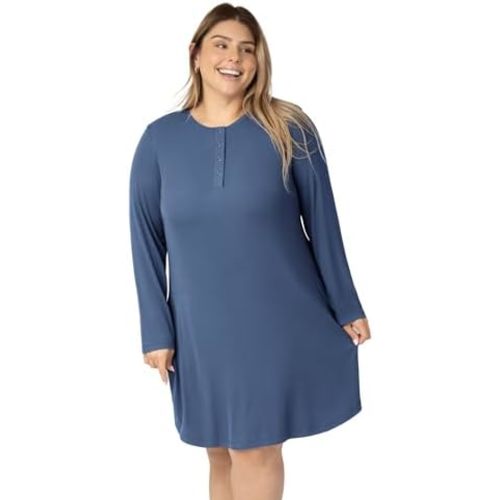 Kindred Bravely Riley Ribbed Maternity & Nursing Nightgown | Long Sleeve Postpartum Pajamas