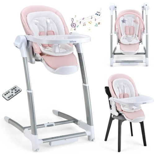 INFANS 3 in 1 Baby High Chair, Electric Baby Swing, Infant Dining Boos