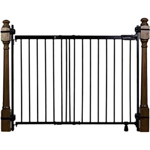 Summer Infant Metal Banister & Stair Safety Pet and Baby Gate,31'-46' Wide,32.5' Tall,Install Banister to Banister or Wall or Wall to Wall in Doorway or Stairway, Banister and Hardware Mounts-Black