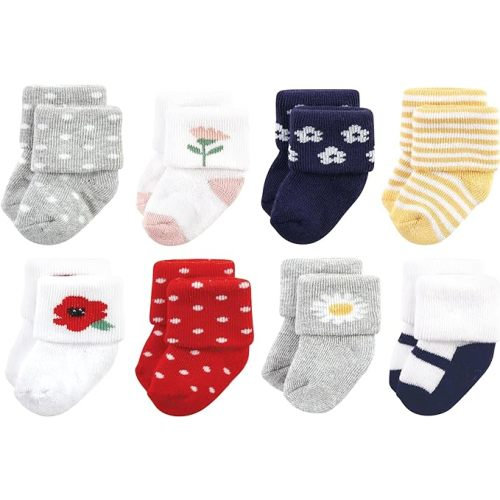 Hudson Baby Baby Girls' Cotton Rich Newborn and Terry Socks