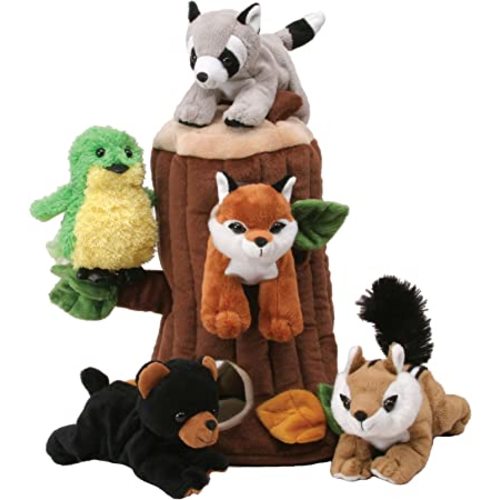 Amazon.com: Plush Treehouse with Animals - Five (5) Stuffed Forest Animals : Toys & Games