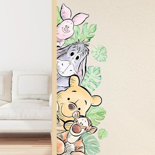 Winnie Wall Stickers for Kids, Winnie Character Wall Stickers, The Pooh Party Decorations, Winnie Removable Stickers for Baby Kids Nursery Children Room Bedroom Living Room Playroom Wall Decoration
