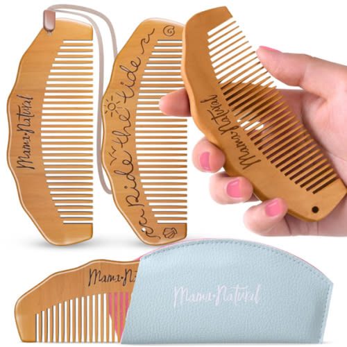 Mama Natural Tide Birth Comb For Labor Pain - (1 Piece) Wooden Comb For Women - Labor Comb For Labor And Delivery Essentials - Wood Comb For Pregnancy, Labor Pain Relief & Labor Gifts For Women