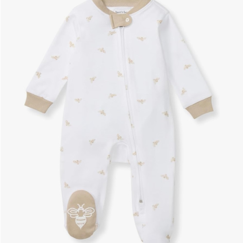 Burt's Bees Baby Boys' Sleep & Play PJs, 100% Organic Cotton One-Piece Zip Front Jumpsuit, Baby Boys Footie Pajamas & PJs