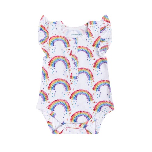 Flower Shower Bamboo Flutter Sleeve Onesie