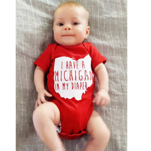 Red Mich in My Diaper Onsie - College Traditions