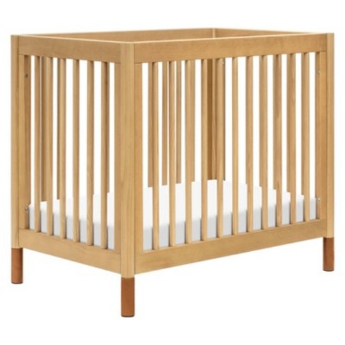 Babyletto Gelato 4-in-1 Convertible Mini Crib and Twin Bed, Color: Honey with Vegan Tan Leather Feet