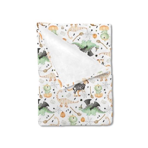 Cute Halloween Dinosaurs Baby Blanket Boy Girl Spooky Skull Pumpkin Witch Flannel Soft Swaddle Receiving Blankets Halloween Party Decor Bedding Blankets Toddler Infant Newborn Nursery Crib 50x60