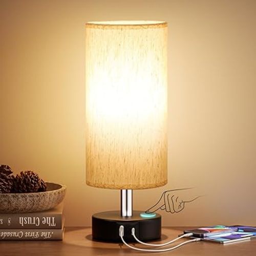 Small Touch Bedside Lamp for Bedroom - Table Lamps for Nightstand, Minimalist Night Stands Light Lamp, Desk Lamps for Reading Room, Kids Room, Living Room, Office, Dorm