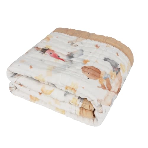 100% Organic Cotton Muslin Supersoft Baby Blanket, Luxurious Gender Neutral Swaddle & Receiving Blankets for Boys & Girls, Toddler Quilt & Stroller Blanket, Ideal Gift for Newborns (Dream Big)