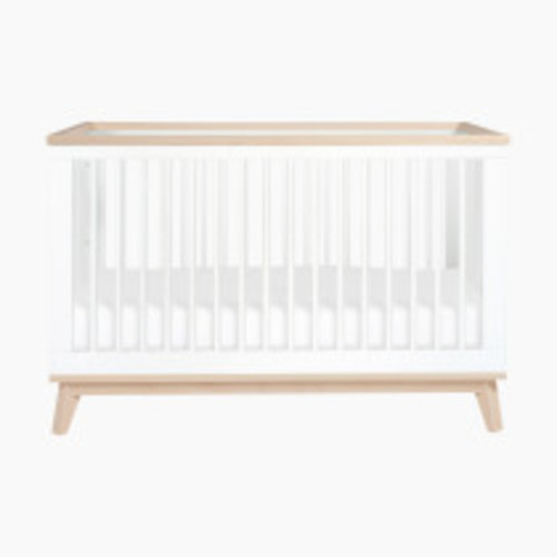 babyletto Scoot 3-in-1 Convertible Crib with Toddler Bed Conversion Kit - White/Washed Natural