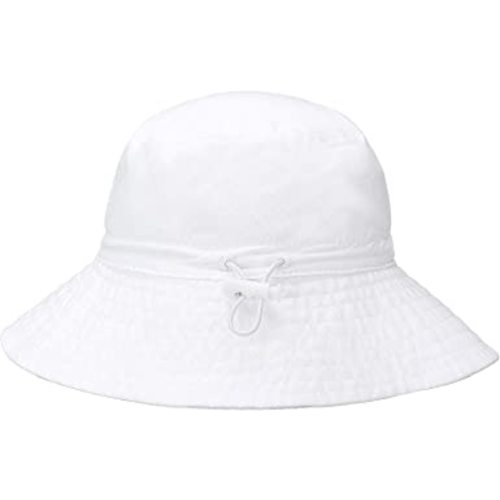 Baby Sun Hat Smile Face Toddler UPF 50+ Sun Protective Bucket hat Nice Beach hat for Baby Girl boy Adjustable Cap - White - 0-6 Months
