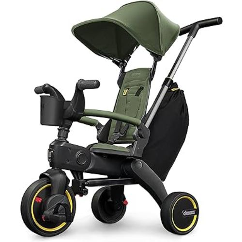 Doona Liki Trike S3 - Premium Foldable Trike for Toddlers, Toddler Tricycle Stroller, Push and Fold Doona Tricycle for Ages 10 Months to 3 Years, Desert Green