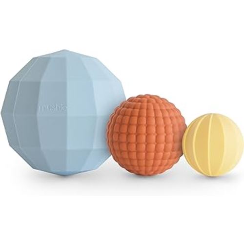 mushie Silicone Nesting Spheres Sensory Toy (Powder Blue)
