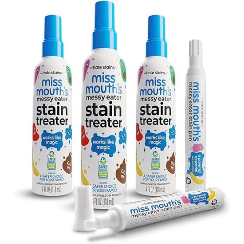 Miss Mouth's Messy Eater Stain Treater Pens and 3 4oz Bottles - On the Go Stain Remover and Pens Newborn & Baby Essentials