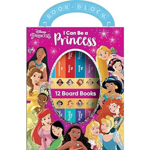 Disney Princess - I Can Be Princess My First Library Board Book Block 12-Book Set Teaches Positive Traits Like Caring, Friendliness, Curiosity, and More! - PI Kids