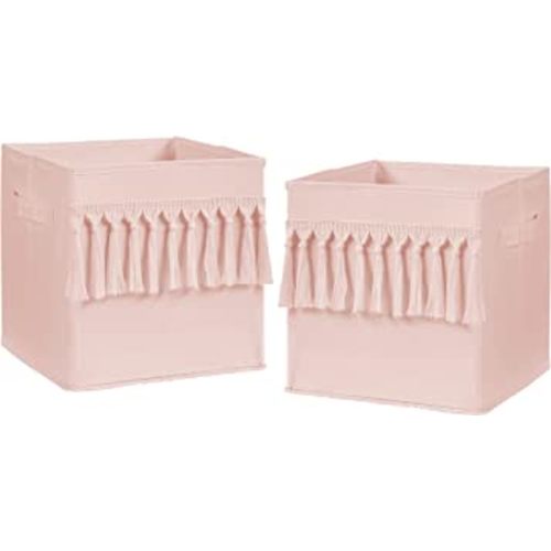 Mkono 2 Pack Storage Baskets for Bathroom Closet Shelf Boho Decor Small  Storage Bins with Tassels Cute Rectangular Organizers with Handles for  Bedroom Nursery Dorm, Ivory, 13.38L x 6.3W x 3.9H 