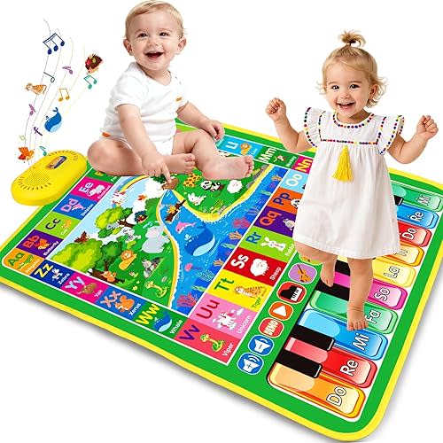 Baby Toys for 1 Year Old Gifts: 3 in 1 Alphabet Animal Piano Music Play Mat - Toddler Toys Age 1-3 Musical Toy 12-18 Months Babies Birthday Christmas Gift for Boys Girls 1 2 3 Year Old