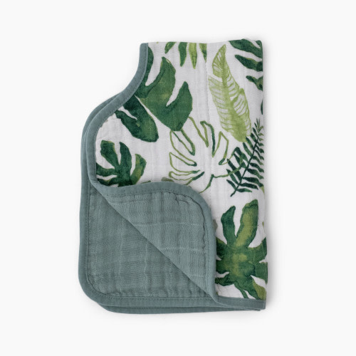 Little Unicorn Cotton Muslin Burp Cloth - Tropical Leaf