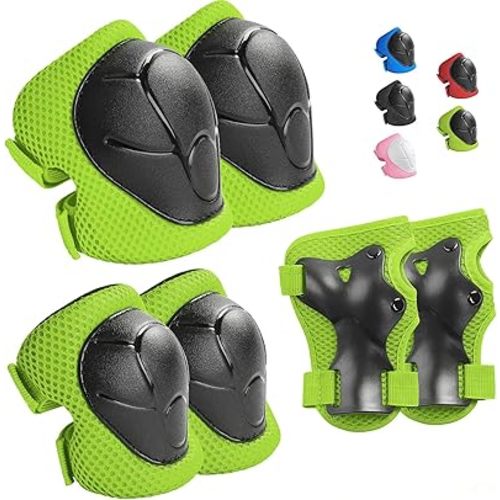 Kids Protective Gear Set Knee Pads, Elbow Pads with Wrist Guards