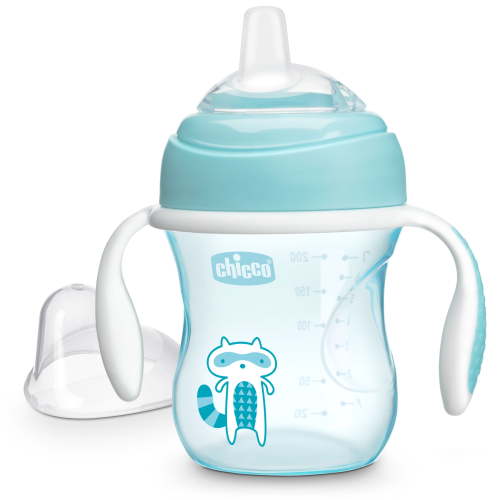 Chicco 7oz. Silicone Spout Transition Sippy Cup, 4m+ - Blue, New
