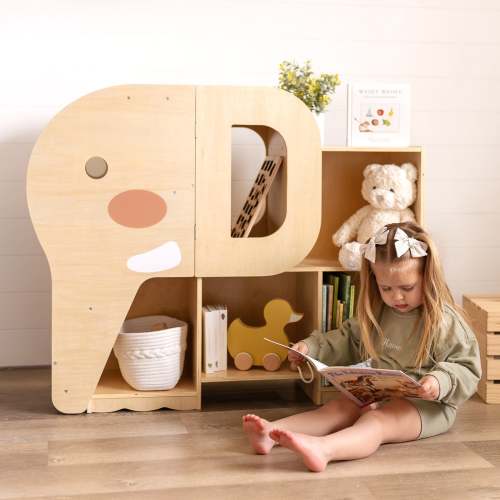 OOOK Montessori Bookshelf with Elephant Shape