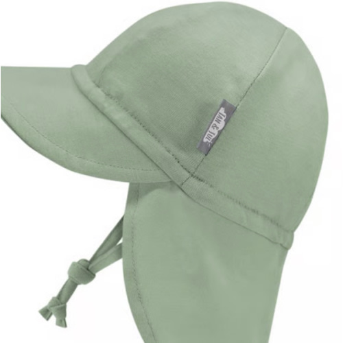 Sun Soft Baby Caps | Juniper Green with Neck Flap | Jan & Jul