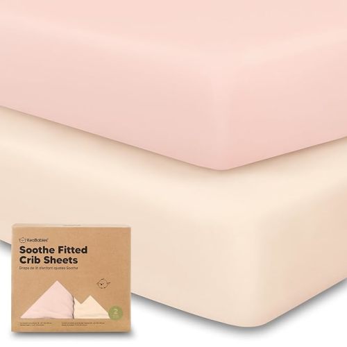 KeaBabies 2-Pack Organic Crib Sheets for Boys, Girls - Fitted Crib Mattress Sheet Neutral, Breathable Jersey Cotton Cover for Baby Bed, Toddler Mattress, Soft & Cute Prints (Cameo)