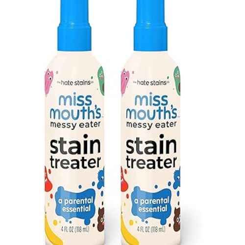 Miss Mouth's Messy Eater Stain Treater Spray - 4oz 2 Pack Stain Remover - Newborn & Baby Essentials - No Dry Cleaning Food, Grease, Coffee Off Laundry, Underwear, Fabric
