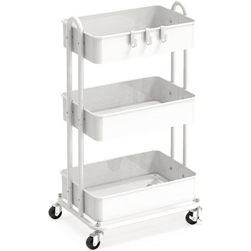 Simple Houseware 3-Tier Metal Utility Rolling Cart