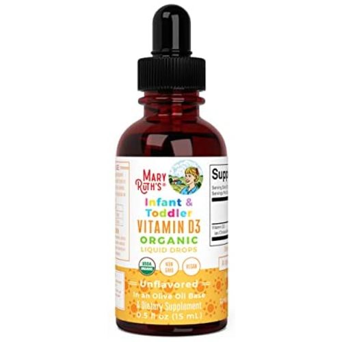 Vitamin D USDA Organic | Up to 4 Month Supply | Vitamin D3 Liquid | Sugar Free | Liquid Vitamin D Drops Immune Support for Infants & Toddlers | VIT D3 | Vegan | Gluten Free | Non-GMO | 90-150 Servings