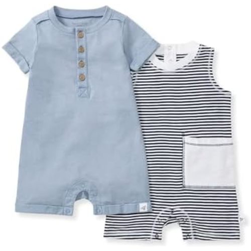 Burt's Bees Baby baby-boys Romper Jumpsuit, 100% Organic Cotton One-piece CoverallBaby and Toddler Layette Set
