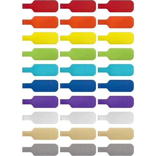 Wrap-It Storage - Cable Labels, Medium, Multi-Color (30-Pack) Write On Cord Tags for Wire Management and Identification