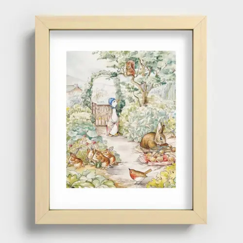 Jemima Puddle Duck in Mr Mc Gregor's Garden Recessed Framed Print by Classy Socks | Society6