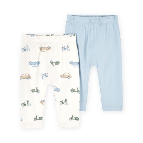 Baby 2-Pack PurelySoft Pull-On Pants - Blue/Ivory - Carter's | Carter's