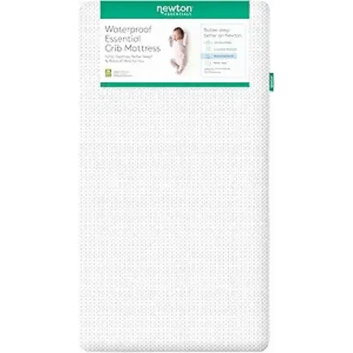 Newton Baby Essential Waterproof Crib Mattress and Toddler Bed - Ultra-Breathable Proven to Reduce Suffocation Risk, Washable Core & Cover, All-Stages, Deluxe 4" - Thick White