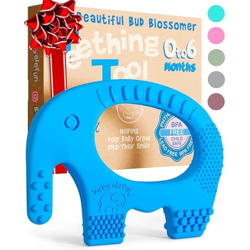 Baby Elefun Baby Teething Toys 5X Pain Relief Zero Delay 0-6 Months Blue