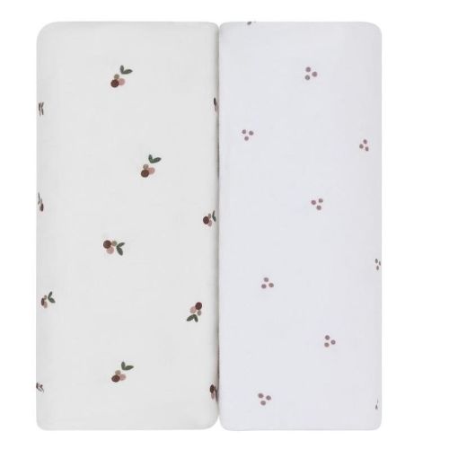 Ely's & Co. Waterproof Crib Sheets -berry And Cluster Dot Blue 2 Pack
