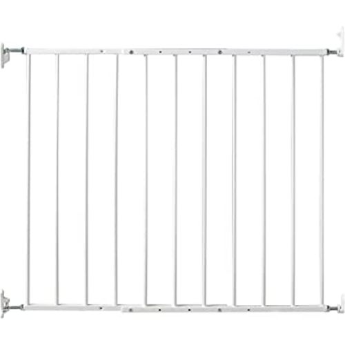 KidCo G2000 Safeway Top of Stairs Quick Release Baby Gate for Blocking Stairs or Hallways and Dividing Rooms, 42.5 x 30.5 Inches, Steel, White