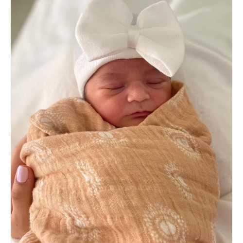 Baby Girl Newborn Hat with bow Newborn Baby Girl Hat baby hat hospital baby hat white hat white newborn hat with bow newborn baby girl hat