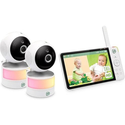 LeapFrog LF920HD 7" 2-Camera Pan & Tilt Video Baby Monitor, Colour Night Vision, Night Light, 2-Way Talk, Soothing Sounds, Temp/Humidity Sensor & Motion Detection, up to 15 Hours Battery Life
