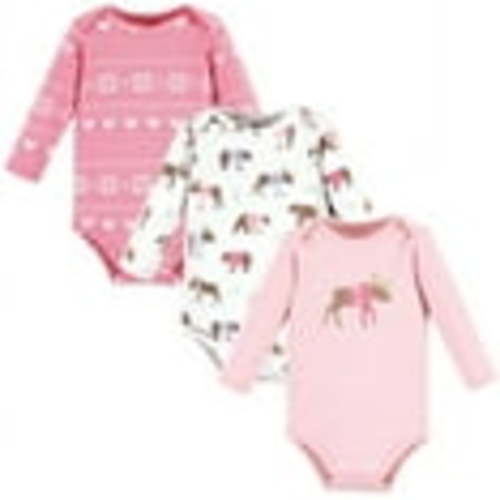 Hudson Baby Cotton Long-Sleeve Bodysuits, 3-Pack, Newborn- 24 Months