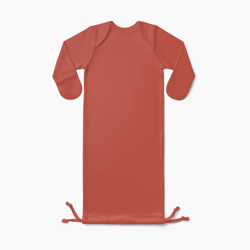 Goumi Kids x Babylist Solid Drawstring Baby Gown - Strawberry, 0-3 M